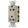 Hubbell Wiring Device-Kellems Straight Blade Devices, Receptacles, Style Line Decorator Duplex, SNAPConnect, Controlled, 20A 125V, 2-Pole 3-Wire Grounding, Nylon, Ivory SNAP2162C2I